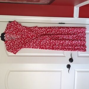Michael kors red and white dress